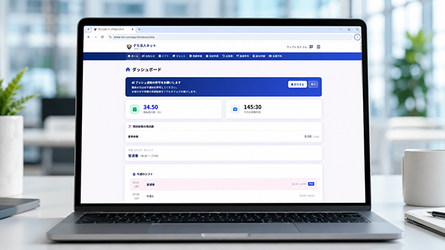 勤怠レオ ダッシュボード画面